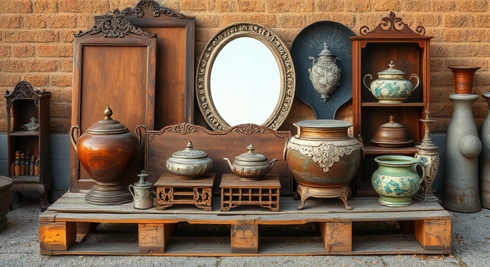 antiques on a pallet